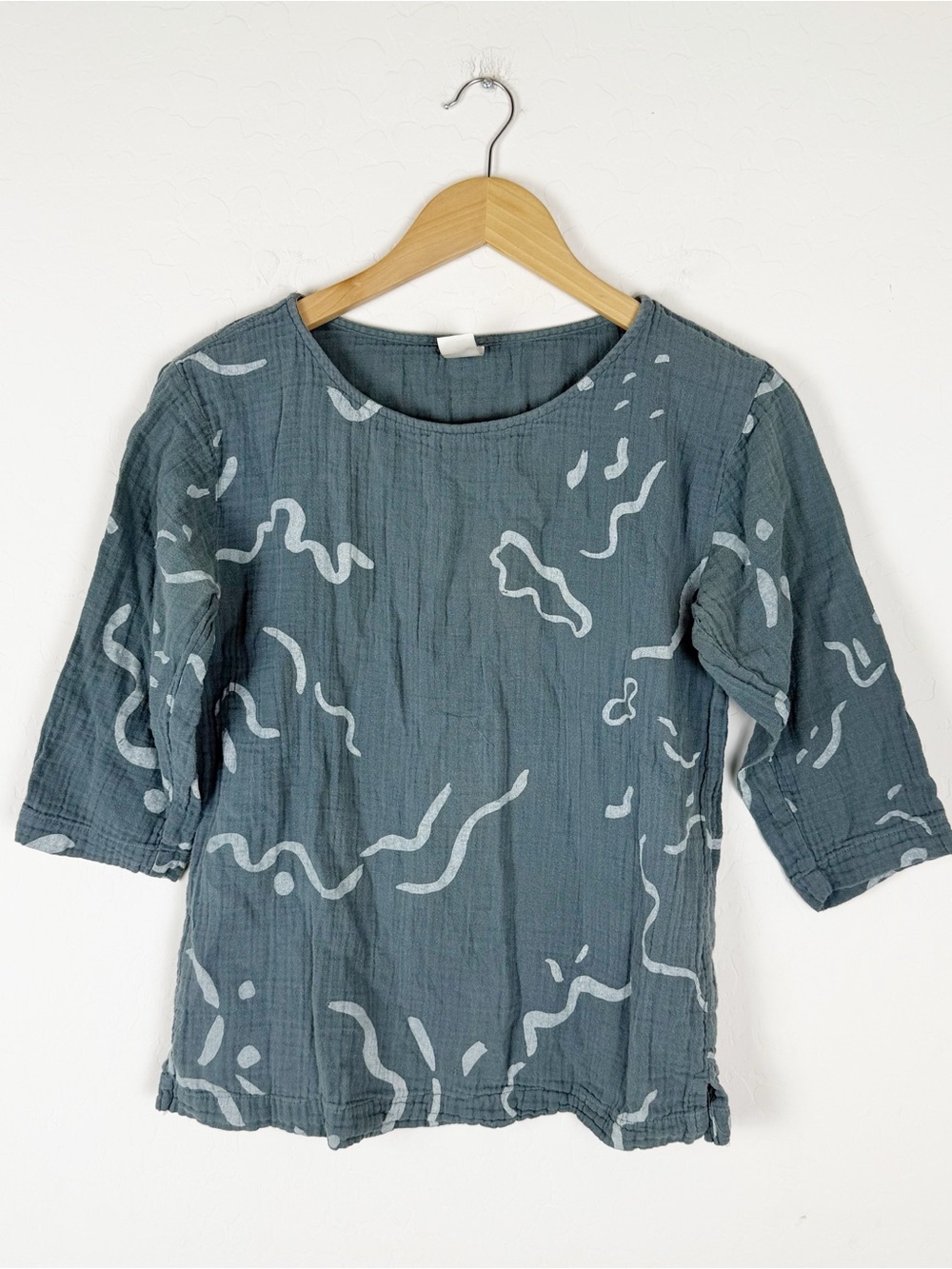 North of West squiggle print top
